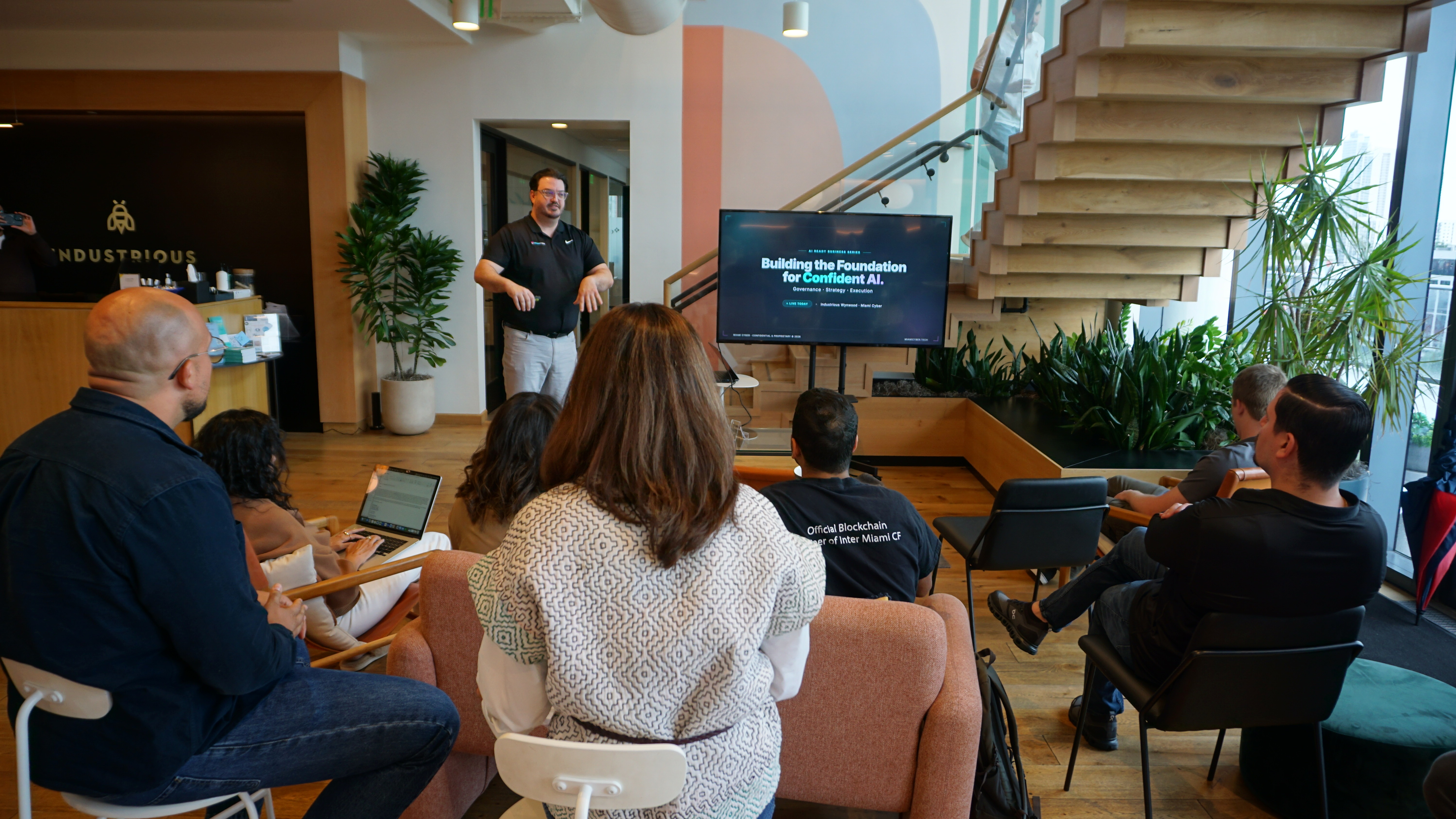 Matt Mulcahy speaking at AI Ready Roadshow, Wynwood